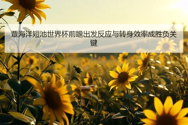 覃海洋短池世界杯前瞻出发反应与转身效率成胜负关键